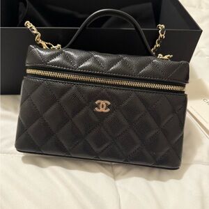 Chanel Black Quilted Leather Handbag
